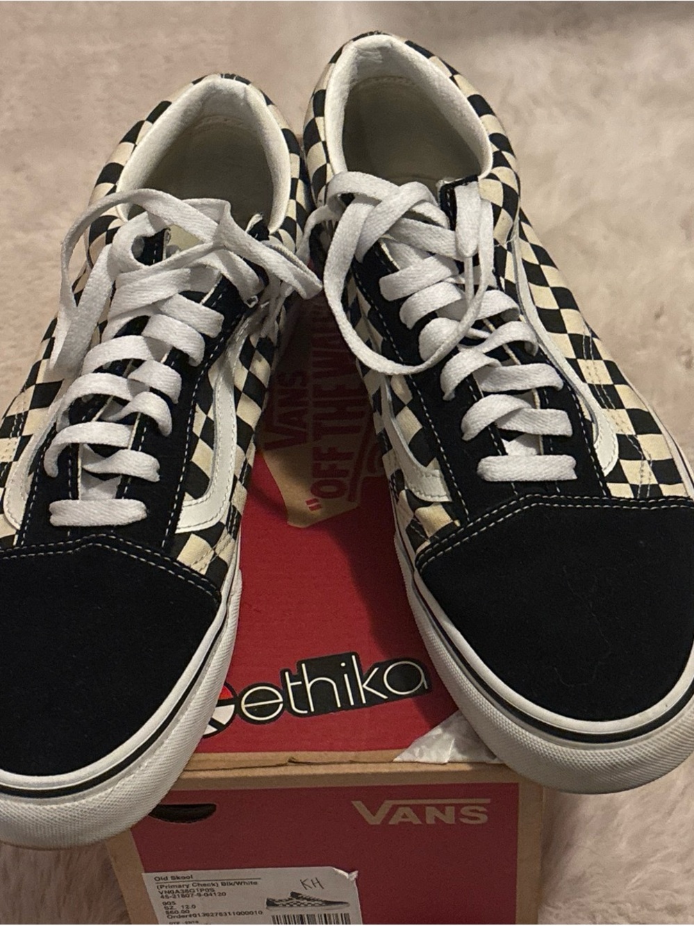 Vans Old Skool Primary Check Black/White – 
Size 12